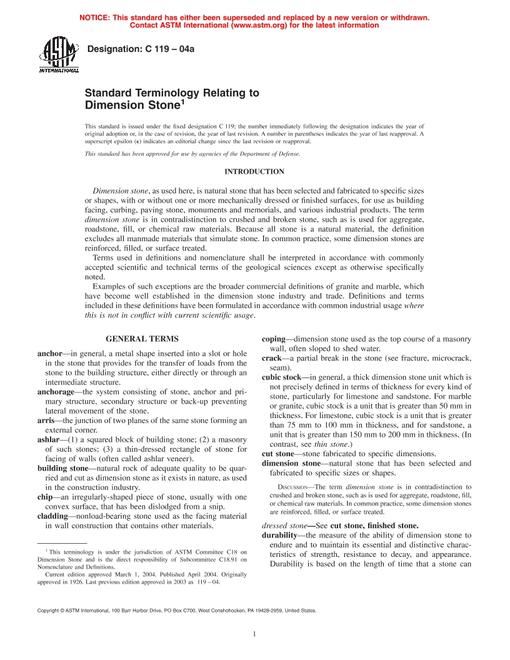 ASTM C119-04a