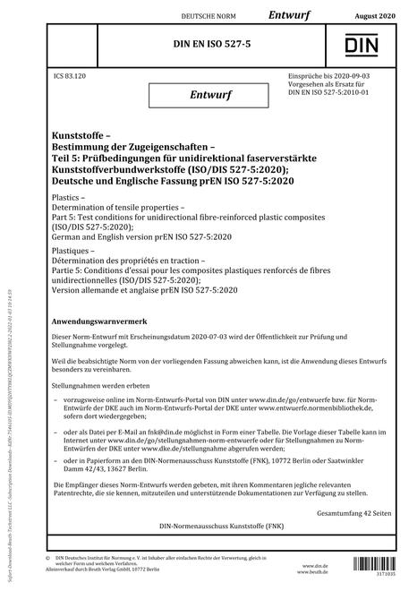 DIN EN ISO 527-5 - DRAFT