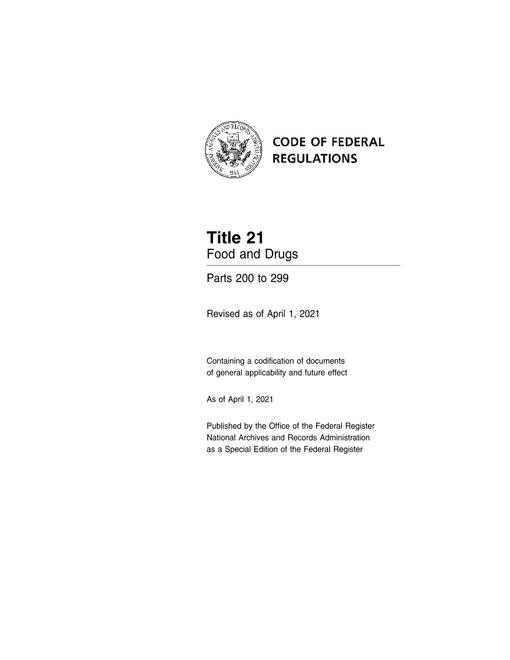 CFR 21CFR 200-299
