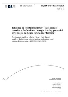 DANSK DS/CEN ISO/TR 23383