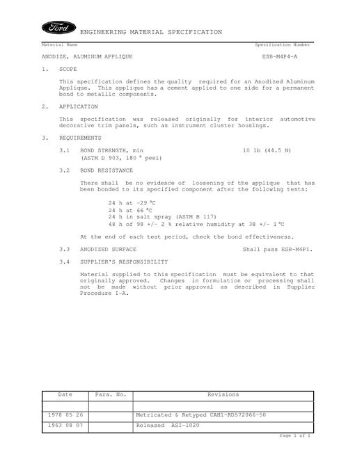 FORD ESB-M4P4-A