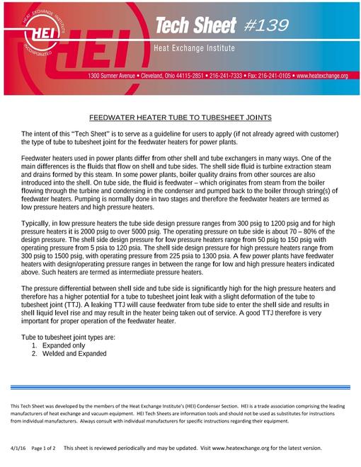 HEI Tech Sheet #139