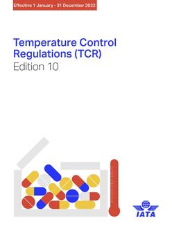 2022 Temperature Control Regulations (TCR) Manual