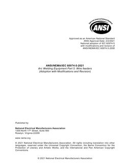 ANSI/IEC 60974-5-2021