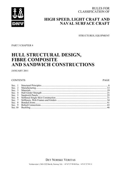 DNV DNV-RU-HSLC PART 3 CHAPTER 4