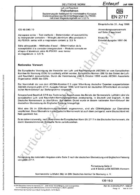 DIN EN 2717 - DRAFT