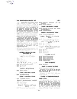 FDA 21 CFR PART 820