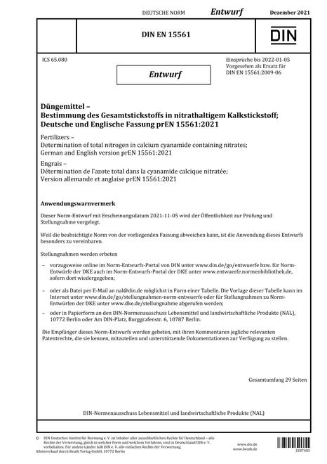 DIN EN 15561 - DRAFT