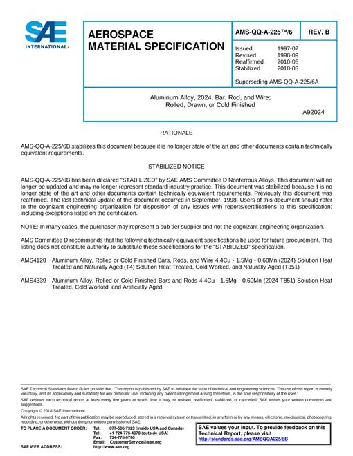 SAE AMSQQA225/6B