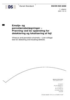 DANSK DS/EN ISO 8289