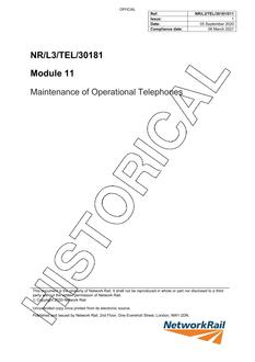 NR NR/L3/TEL/30181/011 ISSUE 1
