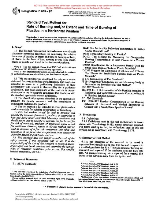 ASTM D635-97