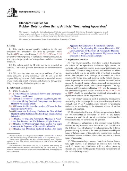ASTM D750-12