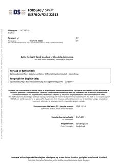 DANSK DSF/ISO/FDIS 22313