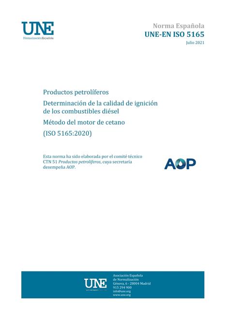 AENOR UNE-EN ISO 5165