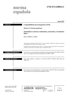 AENOR UNE-EN 61000-6-1