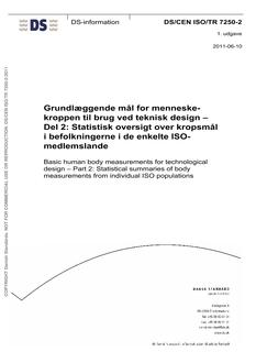 DANSK DS/CEN ISO/TR 7250-2