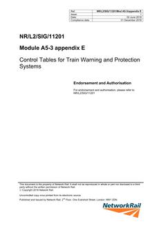 NR NR/L2/SIG/11201/MOD A5-3/APPENDIX E ISSUE 1