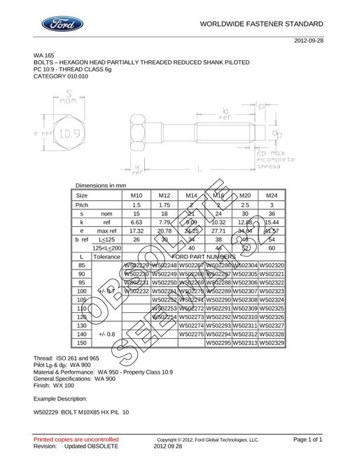 FORD WA 165