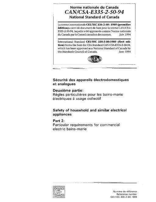 CAN/CSA E335-2-50-94