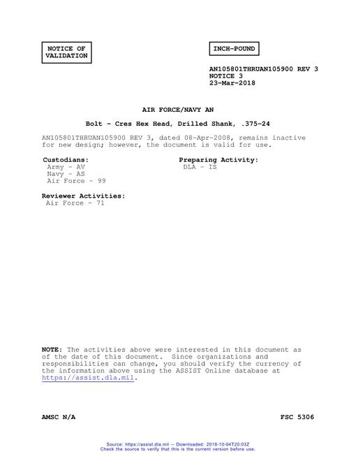 MIL AN105801THRUAN105900-3 Notice 3 - Validation 2