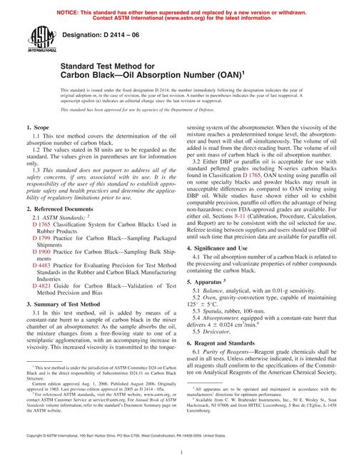 ASTM D2414-06