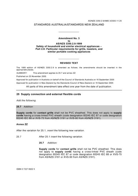 AS/NZS 3350.2.9:1999 AMDT 3