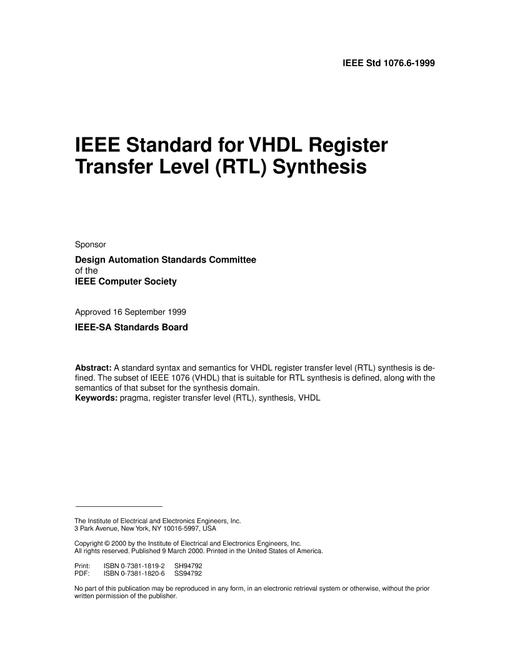 IEEE 1076.6-1999