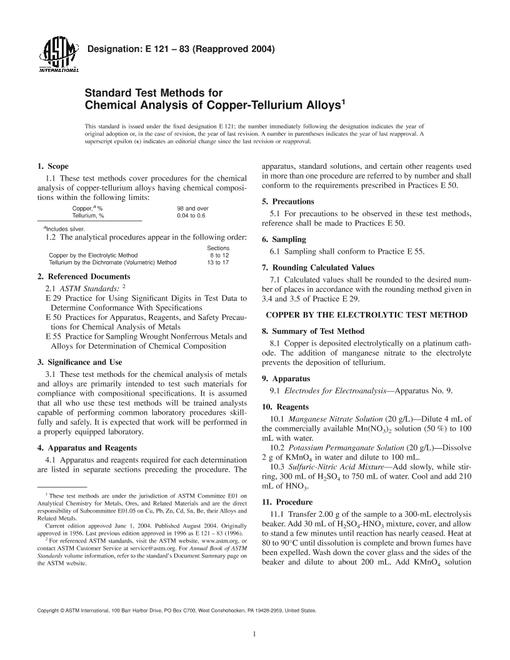 ASTM E121-83(2004)
