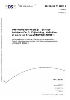 DANSK DS/ISO/IEC TR 20000-3