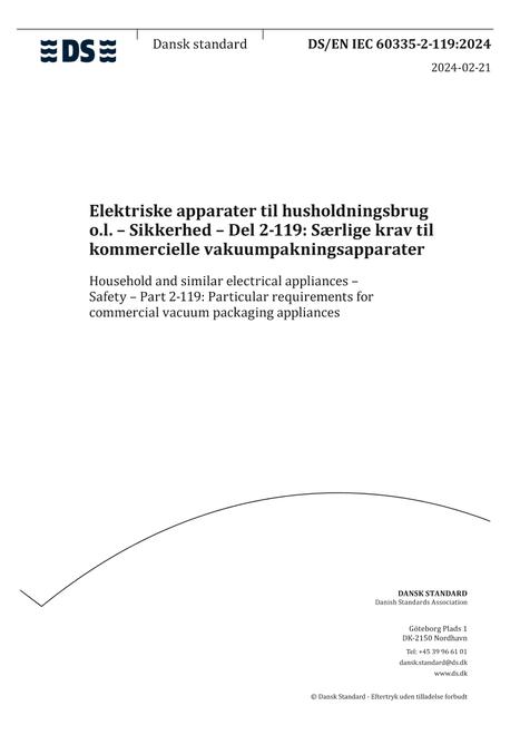 DANSK DS/EN IEC 60335-2-119