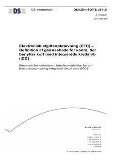 DANSK DS/CEN ISO/TS 25110