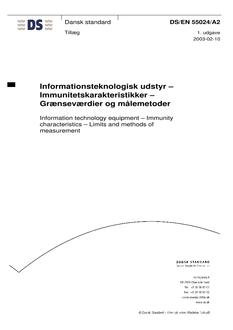 DANSK DS/EN 55024