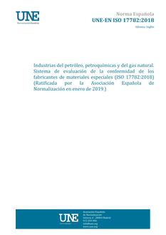 AENOR UNE-EN ISO 17782