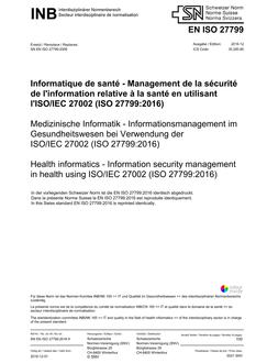 SNV SN EN ISO 27799