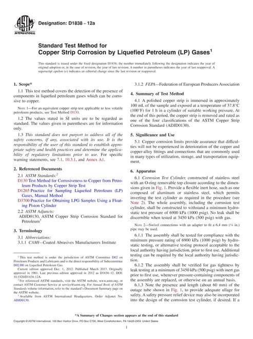ASTM D1838-12a