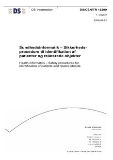 DANSK DS/CEN/TR 15299