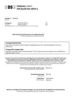 DANSK DSF/FPREN ISO 10075-1