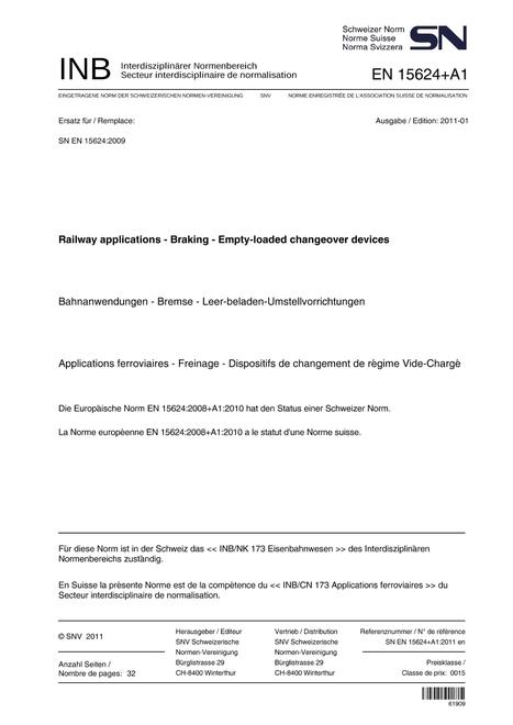 SNV SN EN 15624+A1