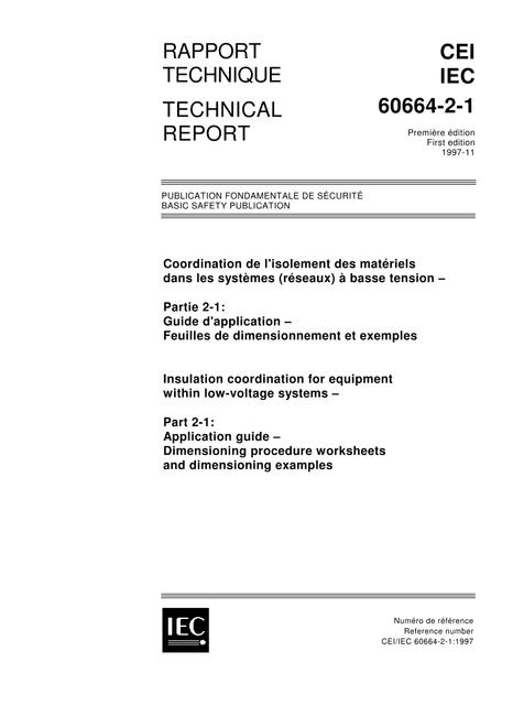 IEC/TR 60664-2-1 Ed. 1.0 b:1997