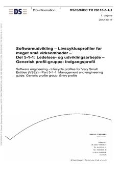 DANSK DS/ISO/IEC TR 29110-5-1-1