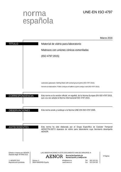 AENOR UNE-EN ISO 4797