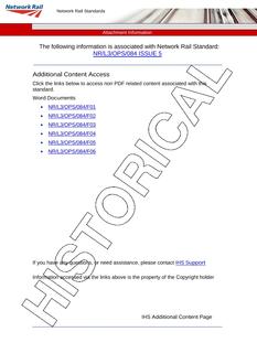 NR NR/L3/OPS/084 ISSUE 5