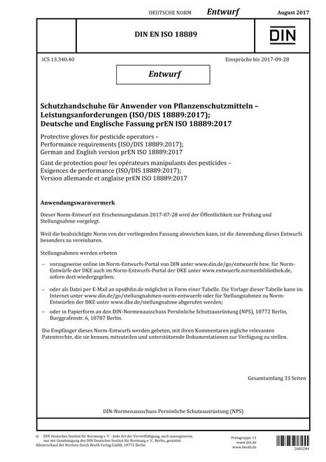 DIN EN ISO 18889 - DRAFT