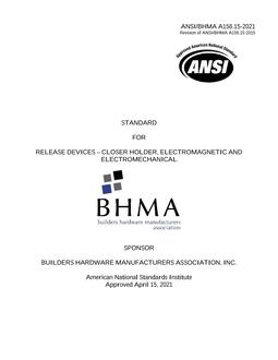 BHMA A156.15-2021
