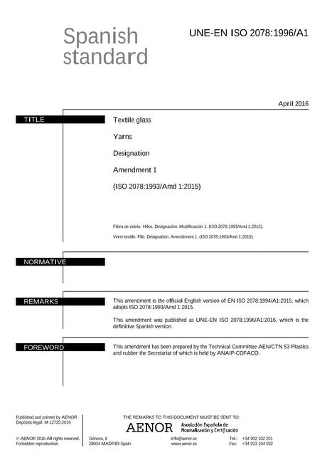 AENOR UNE-EN ISO 2078