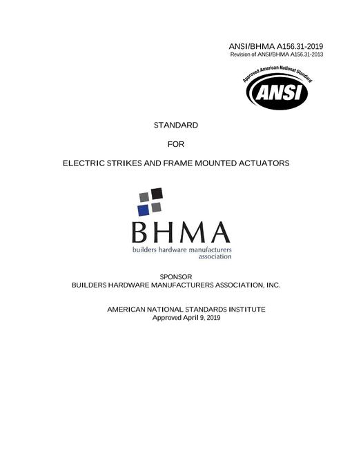 BHMA A156.31-2019