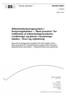 DANSK DS/ISO 28001