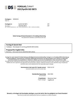 DANSK DSF/FPREN ISO 9873