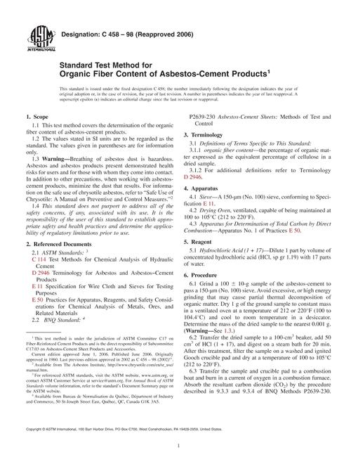 ASTM C458-98(2006)